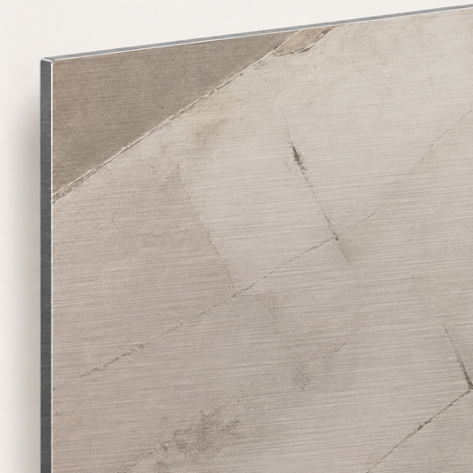 Across the Divide | Brushed Aluminum Print — edge close-up