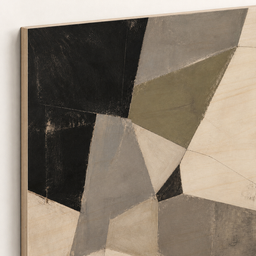 Quiet Angles | Wood Print — edge close-up