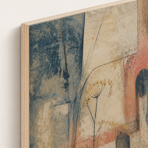 An Overgrown Garden | Wood Print — edge close-up
