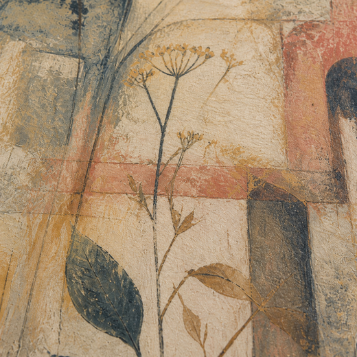 An Overgrown Garden | Wood Print — surface close-up