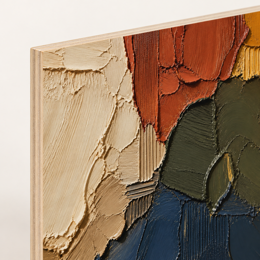 Earth in Pieces | Wood Print — edge close-up