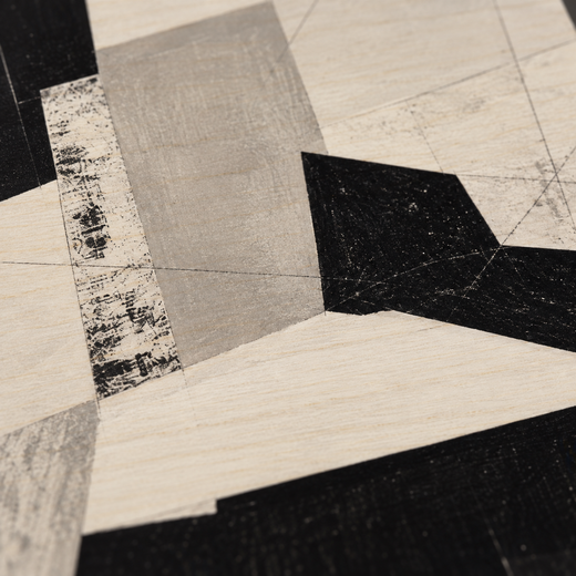 Folded in Black | Wood Print — surface close-up