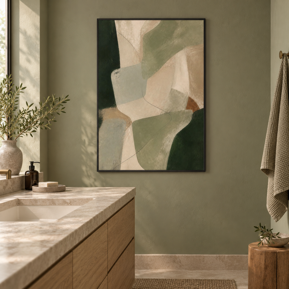 Bathroom artwork in a room