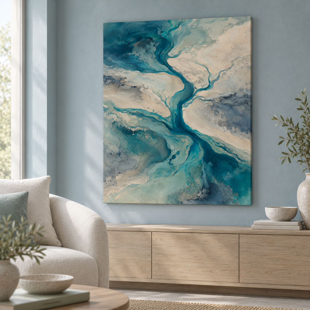Abstract Nature artwork in a room