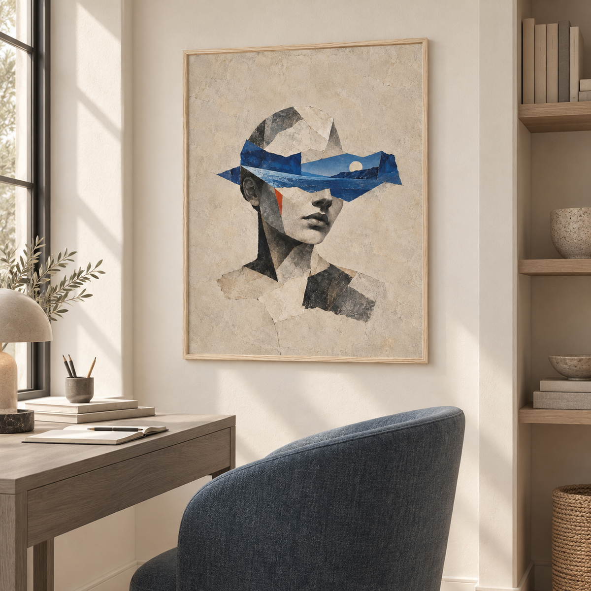 Abstract Surreal artwork in a room