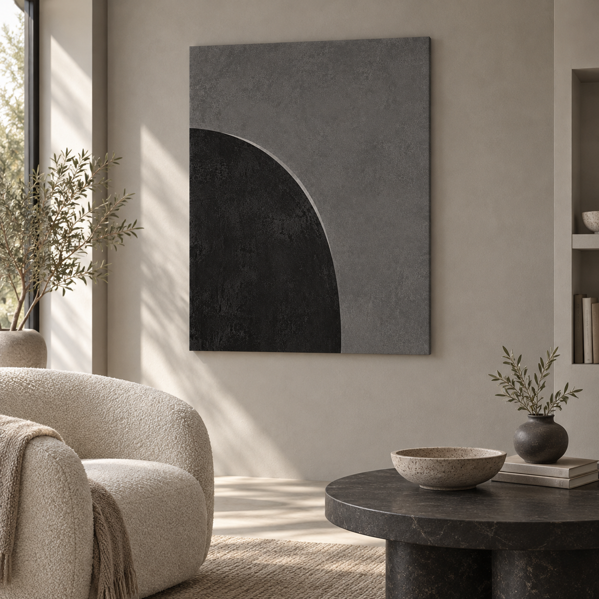 Dark Abstract Studies artwork in a room