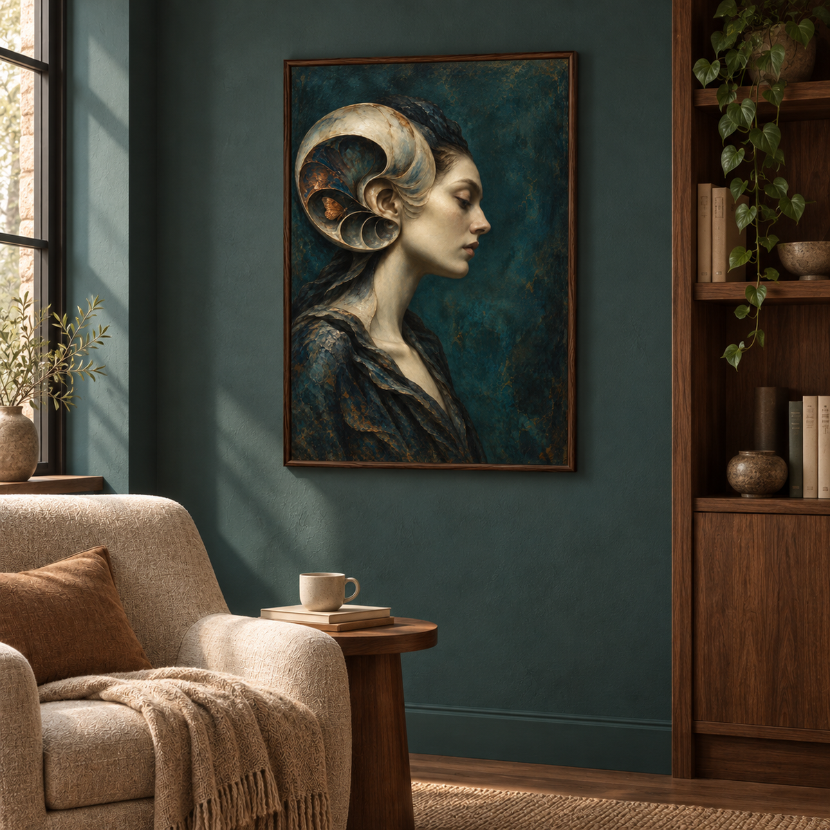Figurative Abstract Worlds artwork in a room