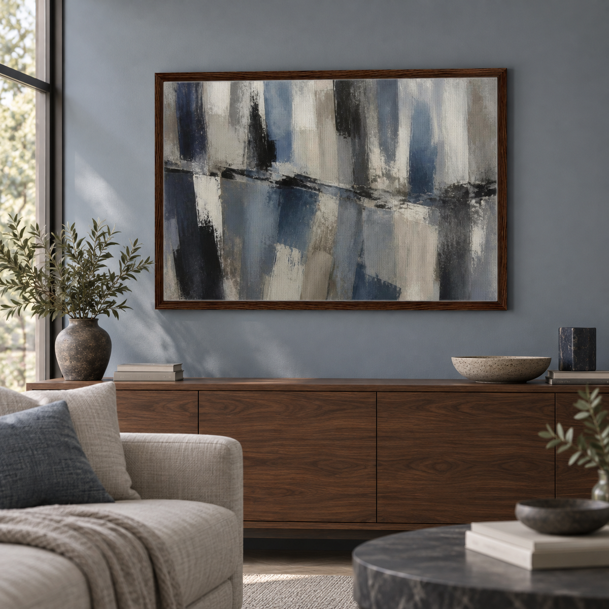 Framed Canvas artwork in a room