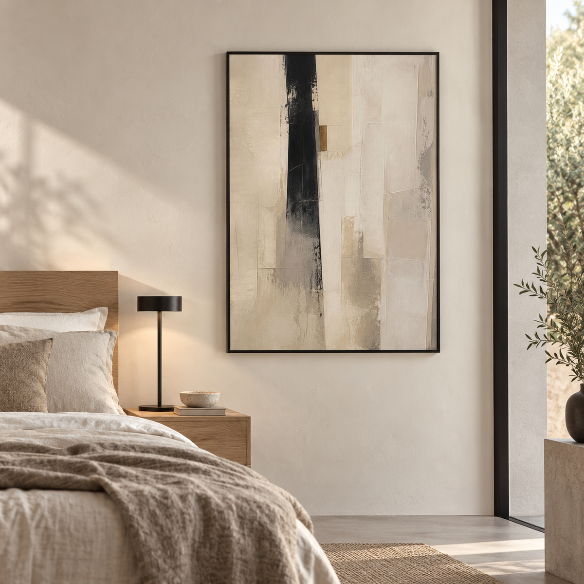 Minimalist collection — Two Presences in a room, 70x100 cm Metal Framed Print