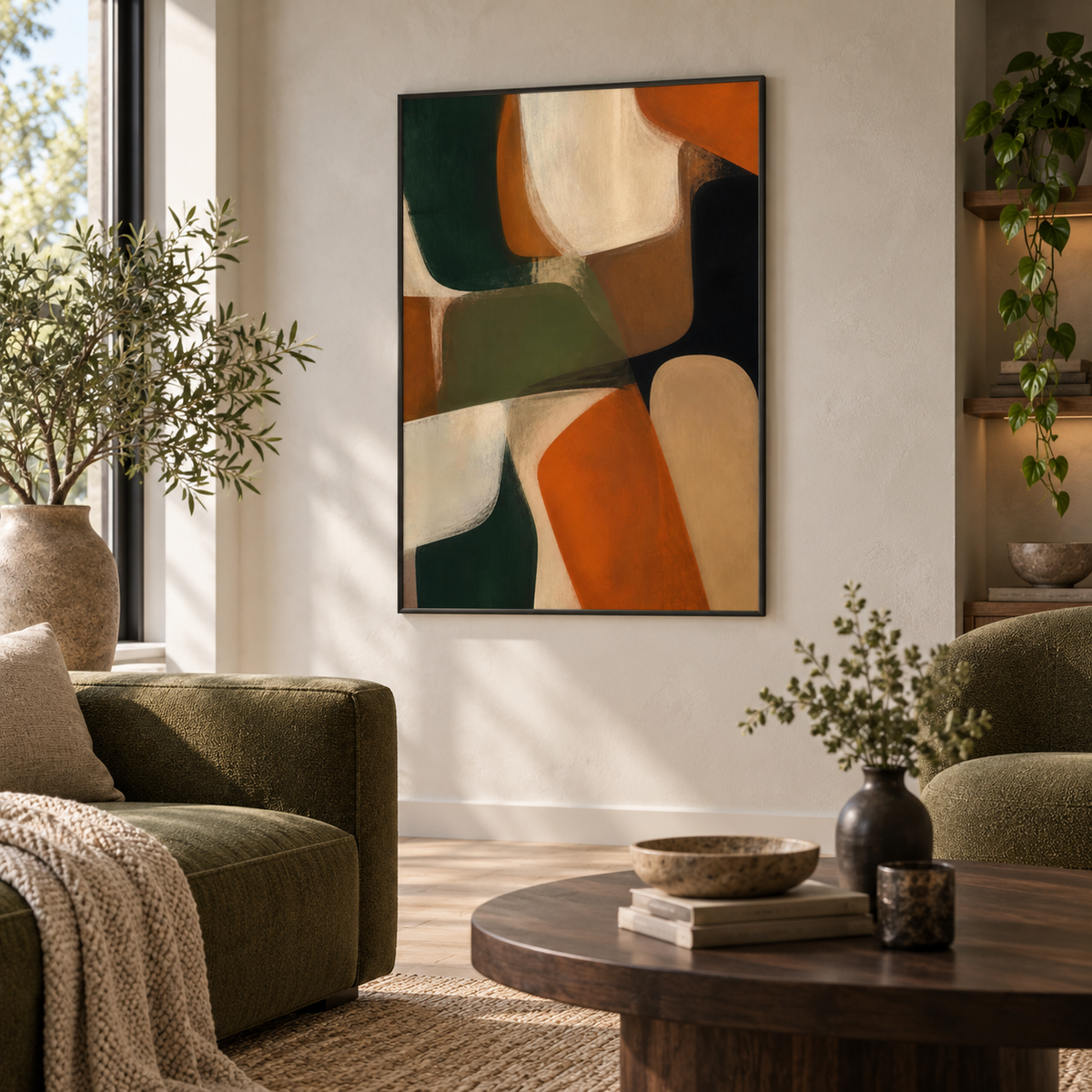 Modern artwork in a room
