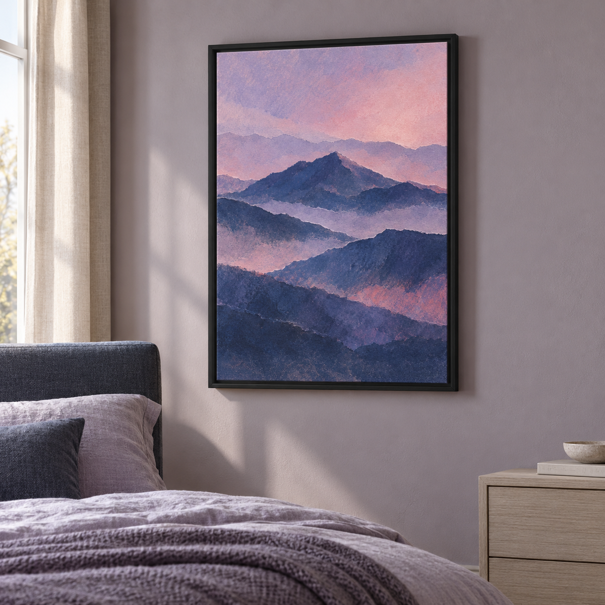 Mountain Afterimage artwork displayed in an interior