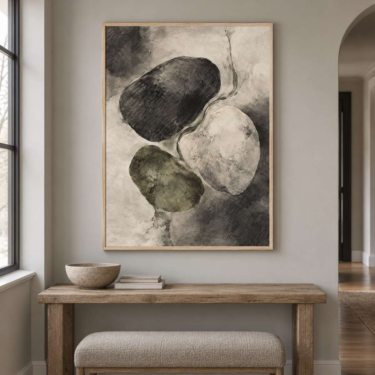 River Stone artwork displayed in an interior