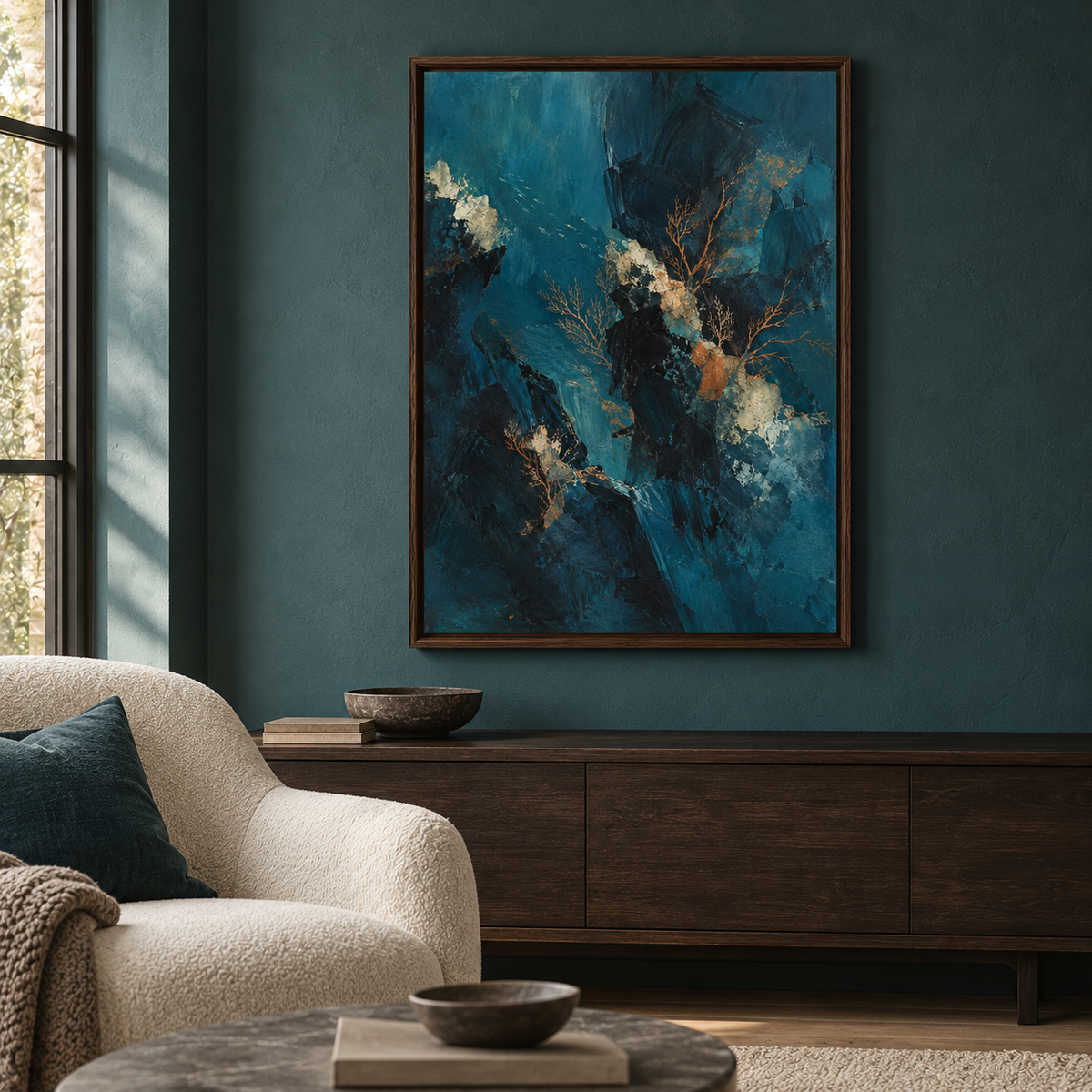 Night Reef artwork displayed in an interior