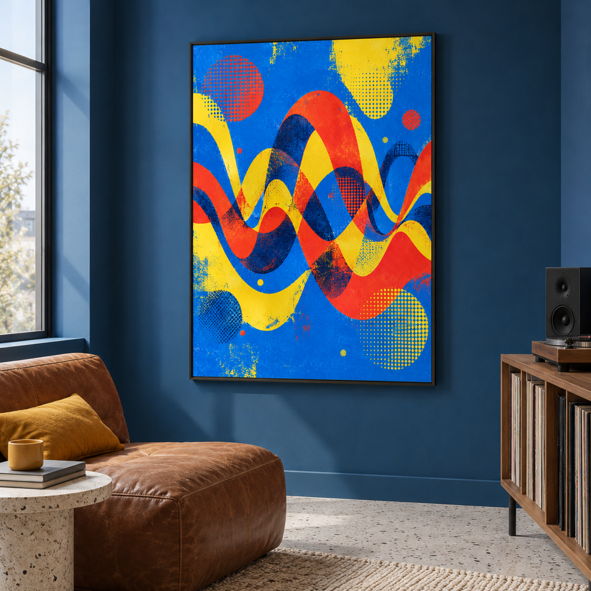 Chromatic Frequency artwork displayed in an interior