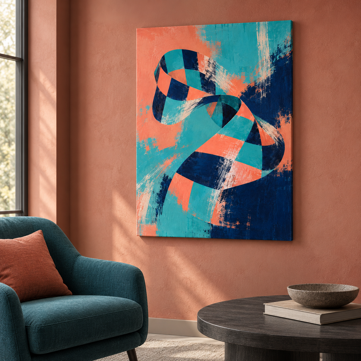Weekend Static artwork displayed in an interior