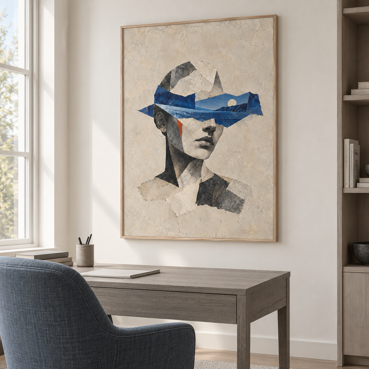 The Folded Horizon artwork displayed in an interior
