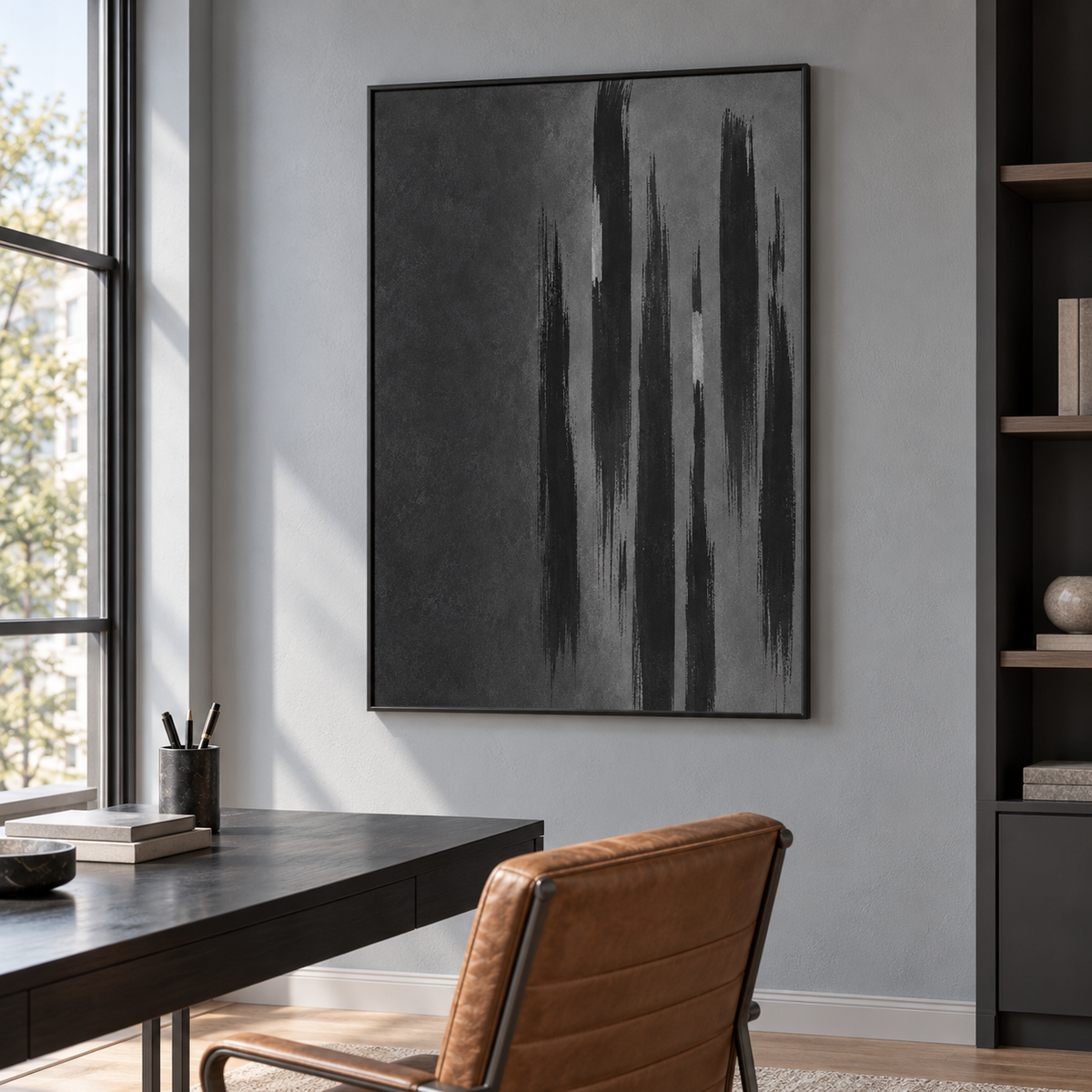 Interrupted Cadence artwork displayed in an interior