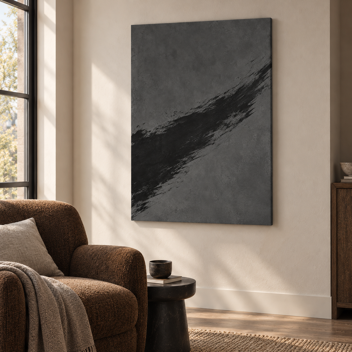 Dry Sweep artwork displayed in an interior