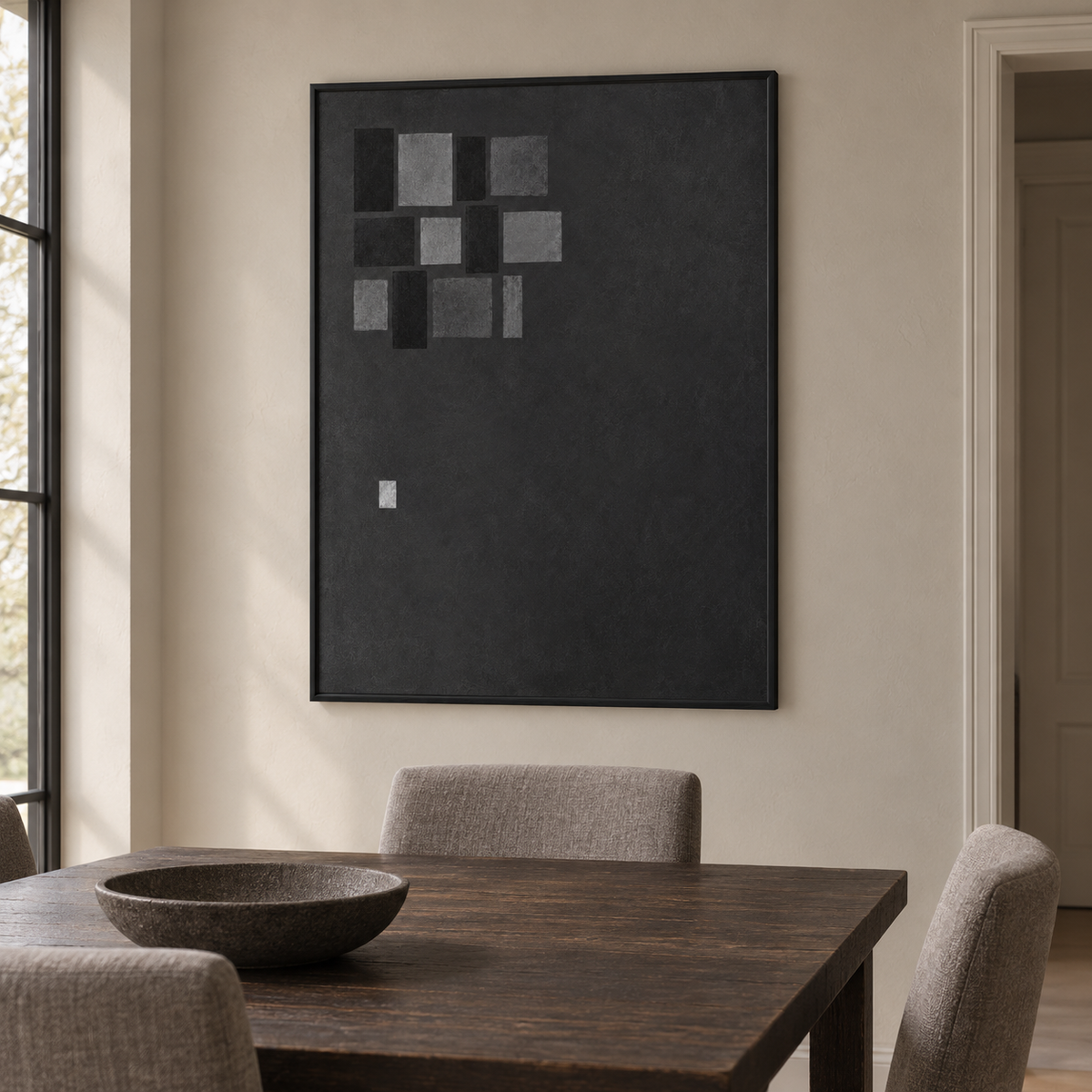 Displaced Register artwork displayed in an interior