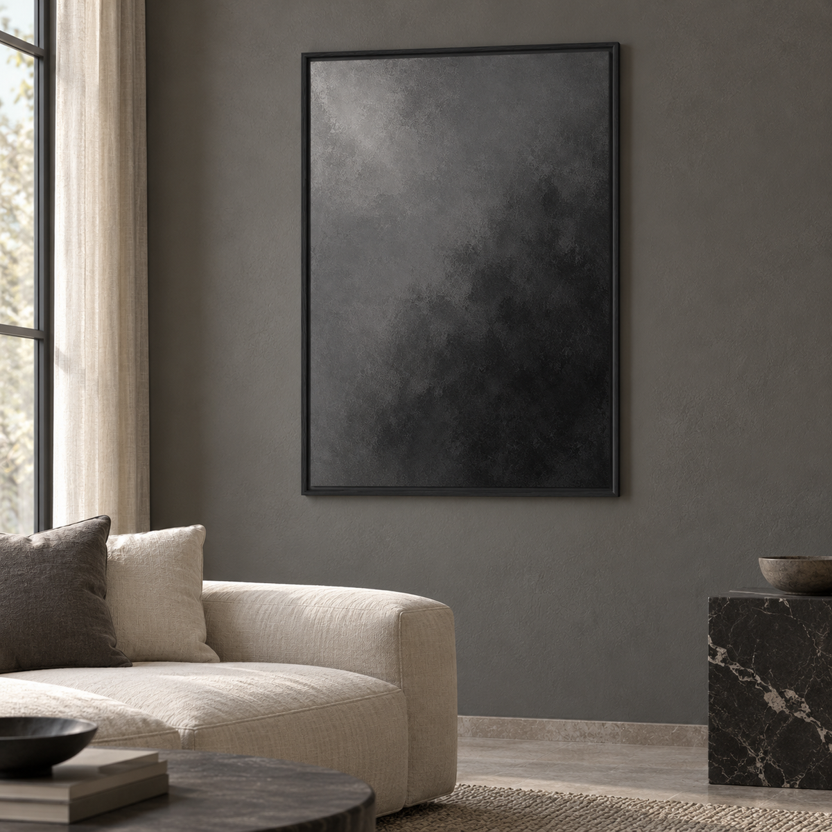 Smoke Depth artwork displayed in an interior