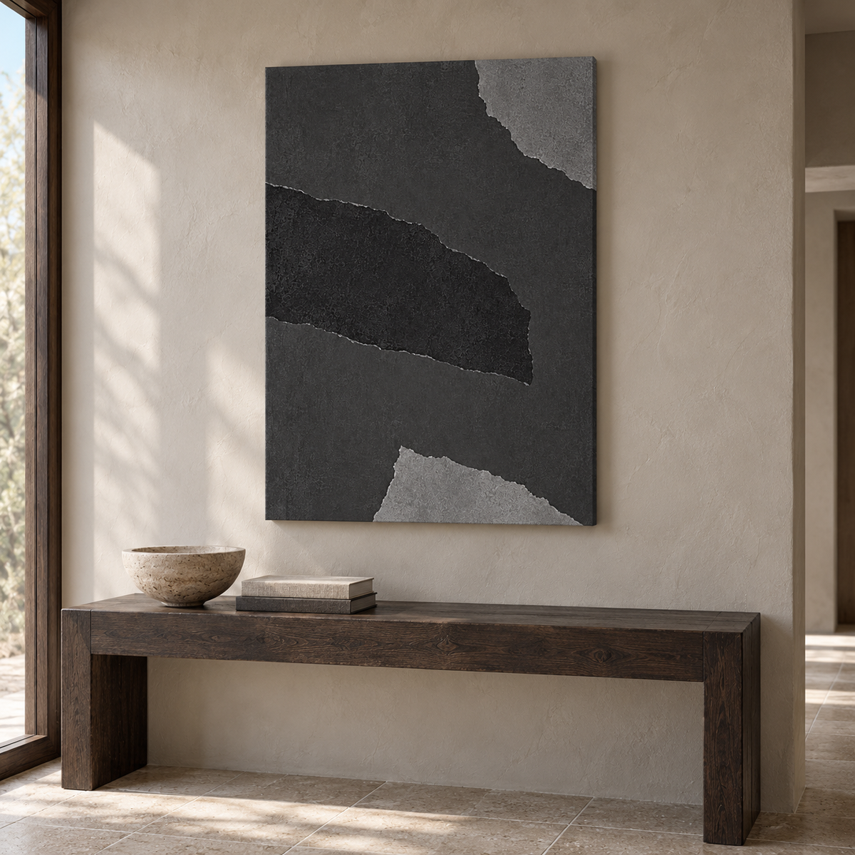 Torn Ground artwork displayed in an interior