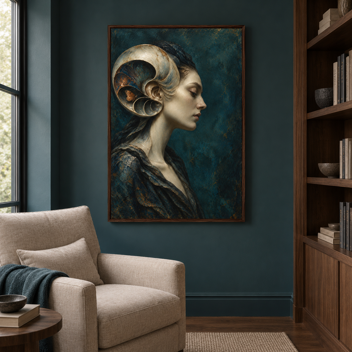The Listener artwork displayed in an interior