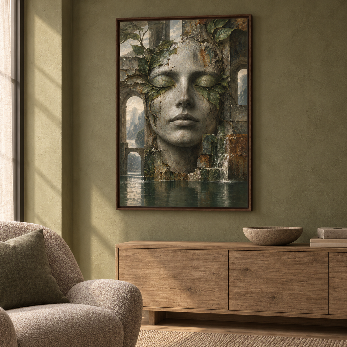 Stone Breathing artwork displayed in an interior