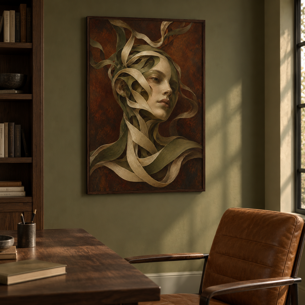 Woven Silence artwork displayed in an interior