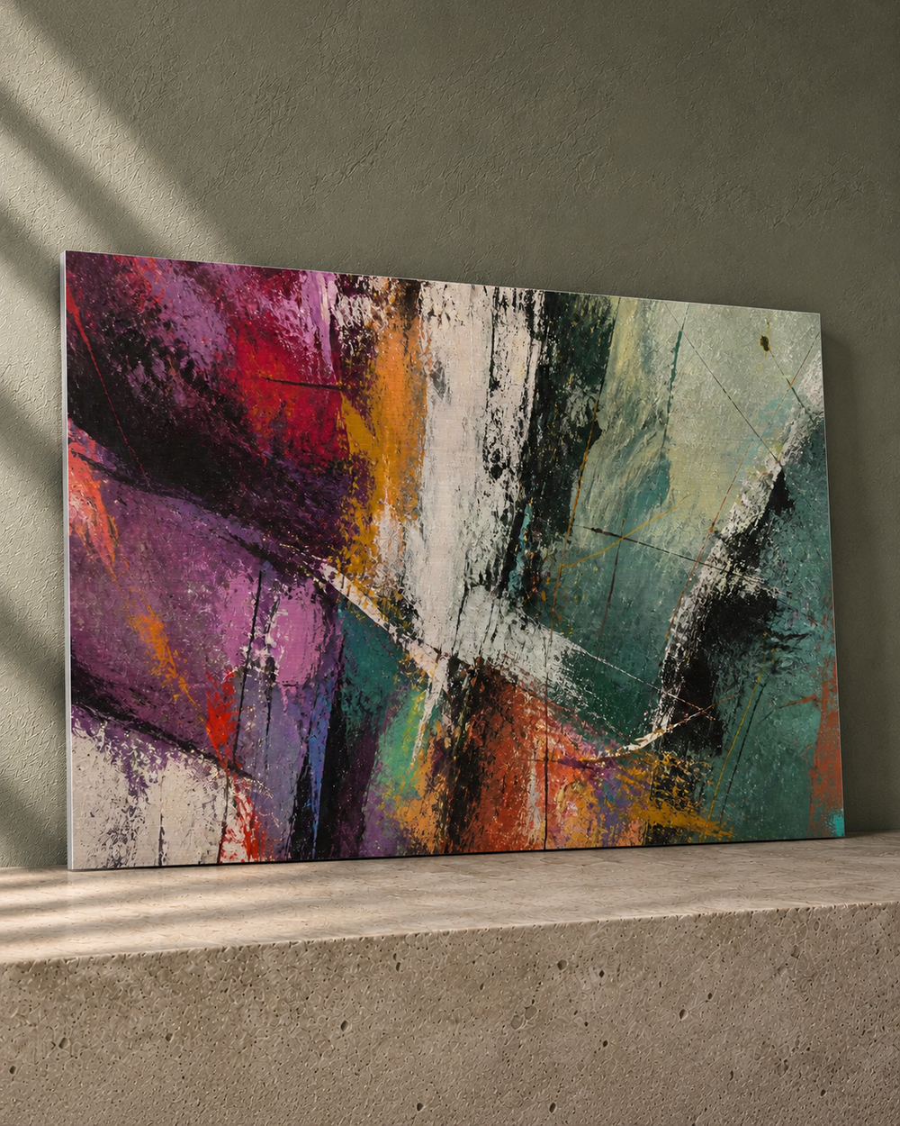 crosscurrent brushed aluminum print — angle view