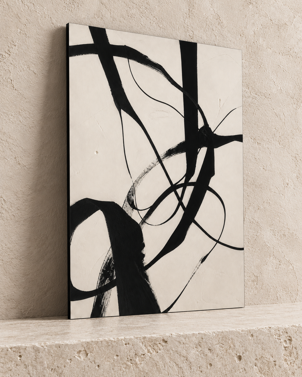 calligraphic line foam print — angle view