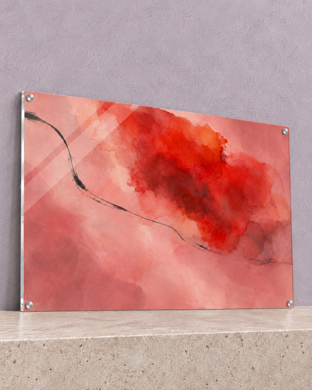 ember suspension acrylic print — angle view
