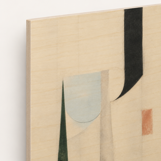 The Small Blue Curve | Wood Print — edge close-up