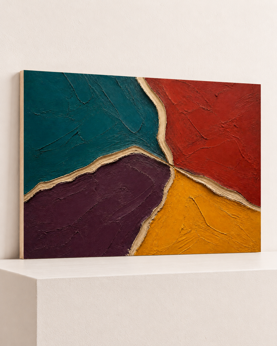 Four Colours Meet | Wood Print