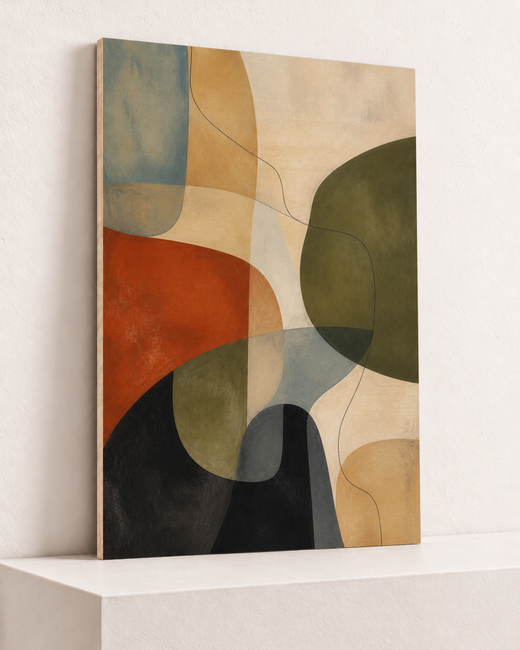 Interlocking Forms | Wood Print