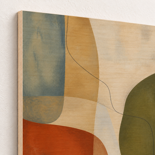 Interlocking Forms | Wood Print — edge close-up