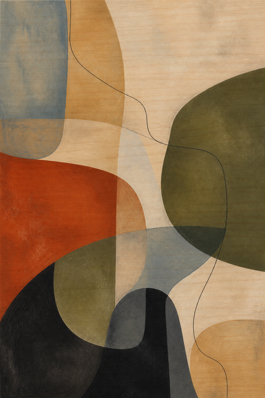 Interlocking Forms | Wood Print — surface close-up