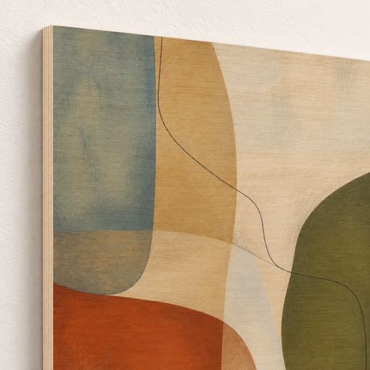 Interlocking Forms | Wood Print — edge close-up