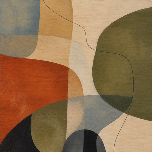 Interlocking Forms | Wood Print — surface close-up