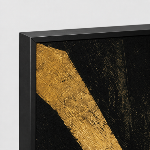 Gold on Charcoal | Metal Framed — edge close-up