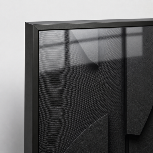 Curves in Charcoal | Metal Framed — edge close-up