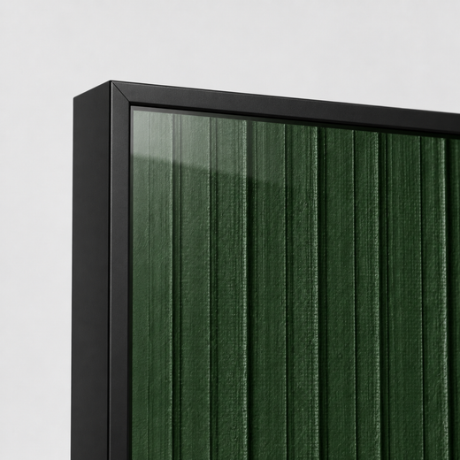 Lines Through Olive | Metal Framed — edge close-up