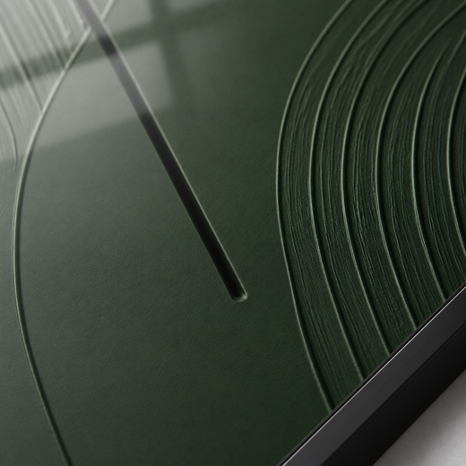 Lines Through Olive | Metal Framed — surface close-up