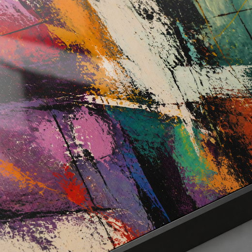 Colours Cross Here | Metal Framed — surface close-up