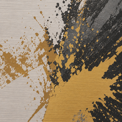 Where Ochre Meets Black | Brushed Aluminum Print — surface close-up