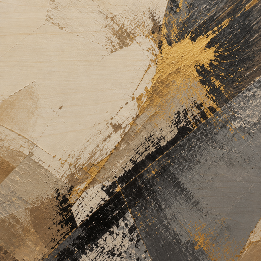 Where Ochre Meets Black | Wood Print — surface close-up