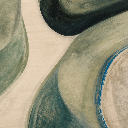 A Green Turn | Wood Print — surface close-up