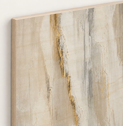 Whitewashed | Wood Print — edge close-up
