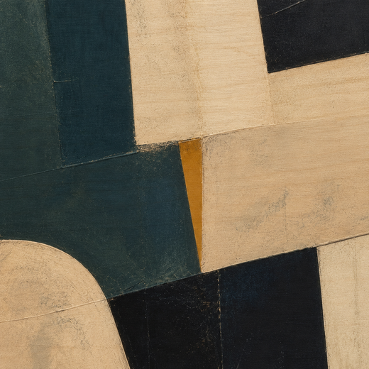 Stacked in Teal | Wood Print — surface close-up
