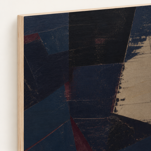 Pieces of Midnight | Wood Print — edge close-up