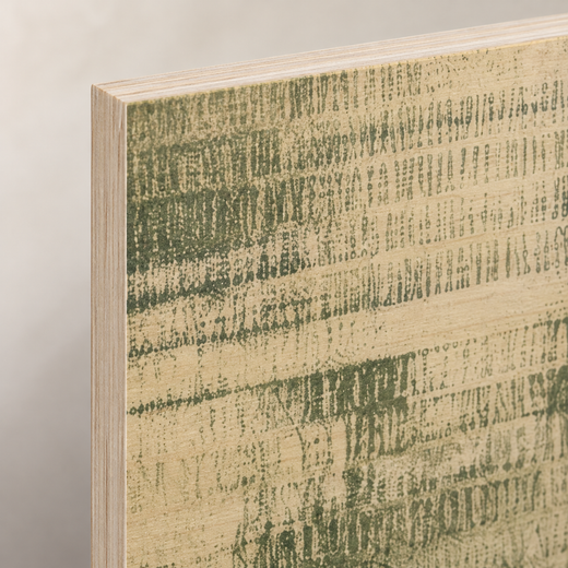 Olive Threads | Wood Print — edge close-up